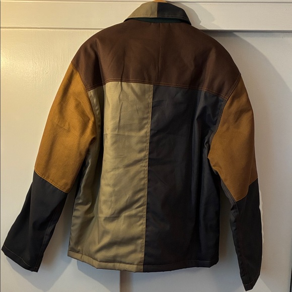Large Carhartt Men's Brown and Tan Colorblock Jacket - Picture 2 of 2